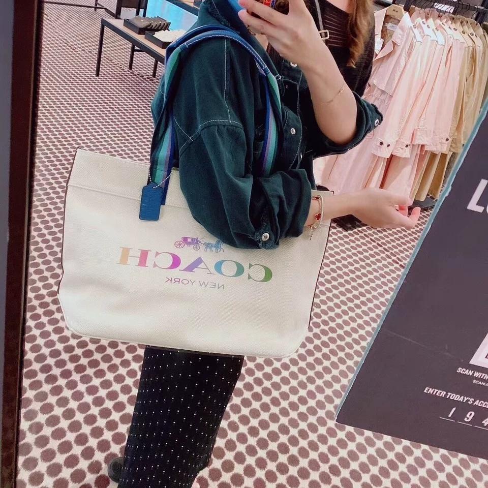 vivian美國代購✨正品 coach 女生手提包 托特包 多功能包 購物袋 F36658 F91107 附購證禮品袋-細節圖8