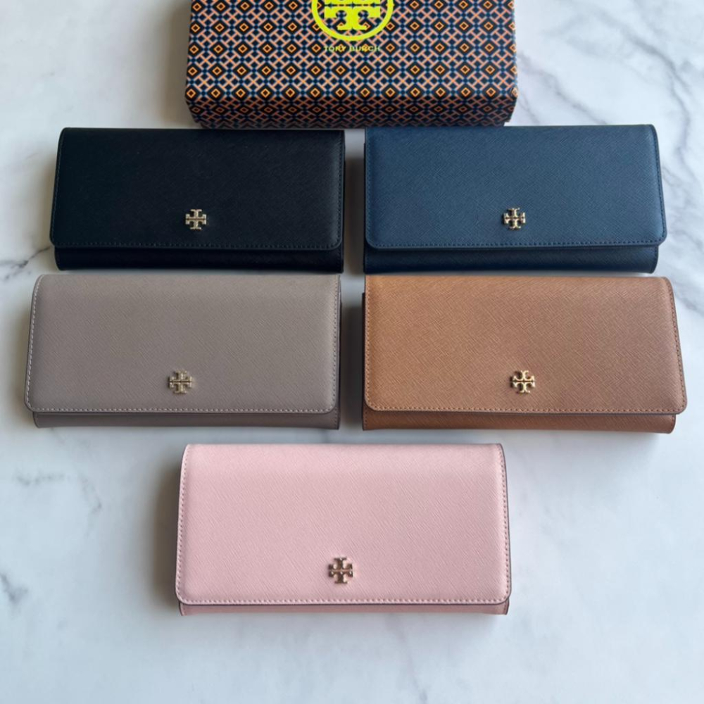 vivian美國代購✨正品 Tory Burch 女生長夾 TB 三折錢包 十字紋牛皮 手拿包 女長夾 皮夾 多卡位錢包-細節圖2