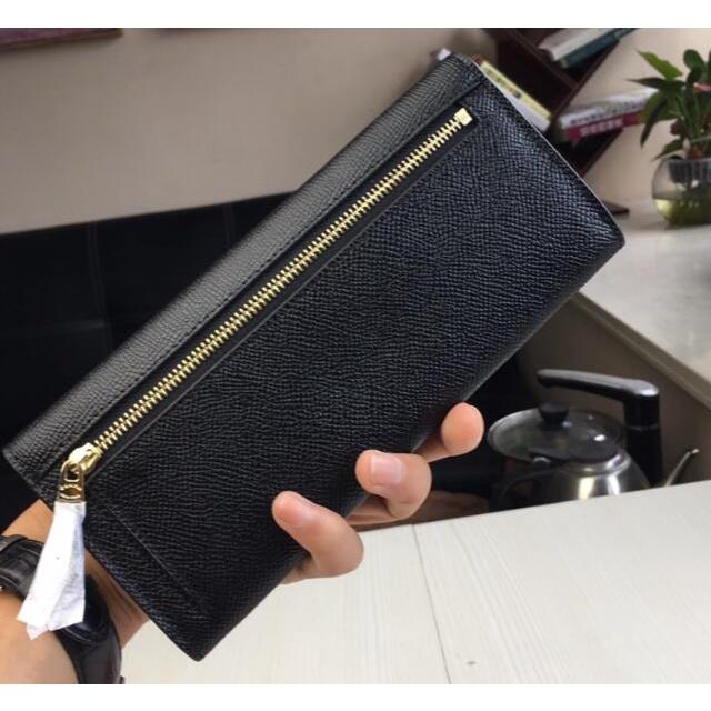 vivian美國代購✨正品 coach 女士超薄信封長夾 皮夾 防刮十字紋手拿包 多卡位 57715 女生長夾 女錢包-細節圖5