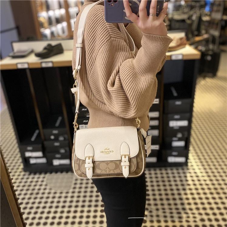 vivian美國代購✨正品 coach 女生包包 Lucy劍橋包 郵差包 女士斜挎包 單肩包 C6781 斜背包-細節圖5