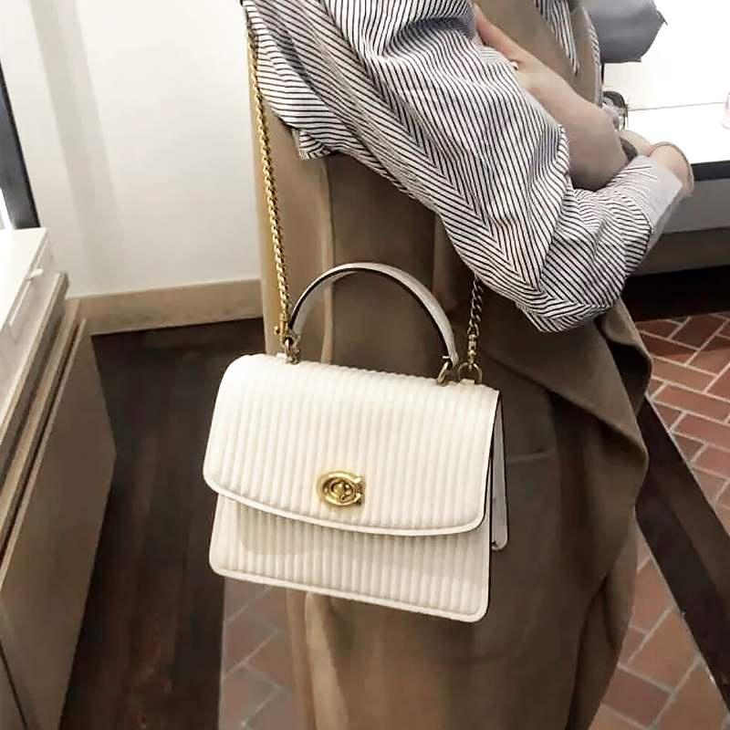 vivian美國代購✨正品 coach 女生翻蓋老花手提包 側背包 斜挎包 Tabby F76618 附購證禮品袋-細節圖3