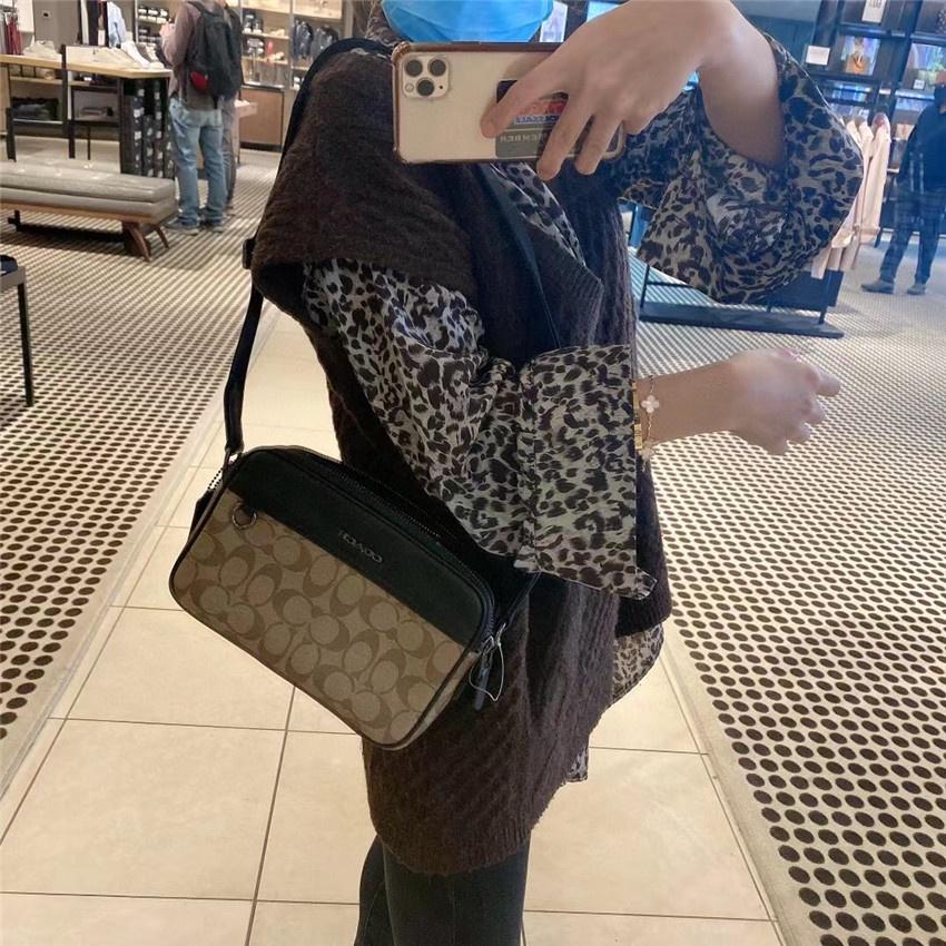 vivian美國代購✨正品 coach 男生 雙層拉鏈男包 斜挎包 男士側背包 相機包 小方包 c4149 男包-細節圖4