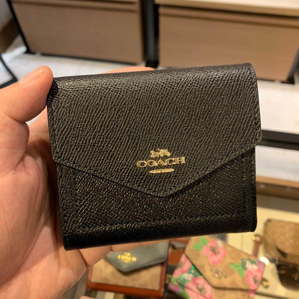 vivian美國代購✨正品 coach 女士撞色拼色三折短夾 皮夾 信封錢包 多卡位短夾零錢包 F31548 C3156-細節圖5