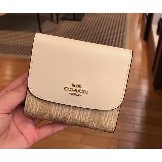 vivian美國代購✨正品 coach 女士撞色拼色三折短夾 皮夾 信封錢包 多卡位短夾零錢包 F31548 C3156-細節圖7