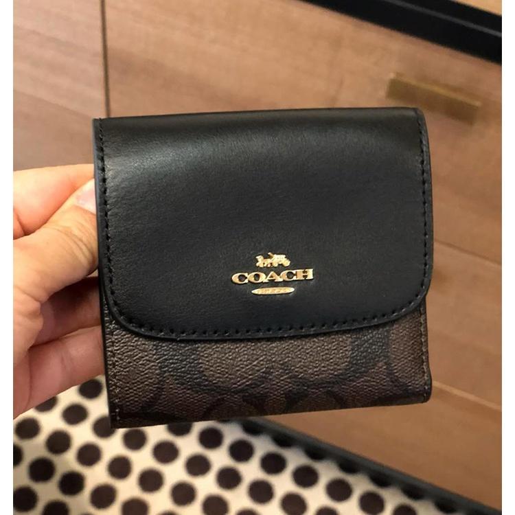 vivian美國代購✨正品 coach 女士撞色拼色三折短夾 皮夾 信封錢包 多卡位短夾零錢包 F31548 C3156-細節圖9
