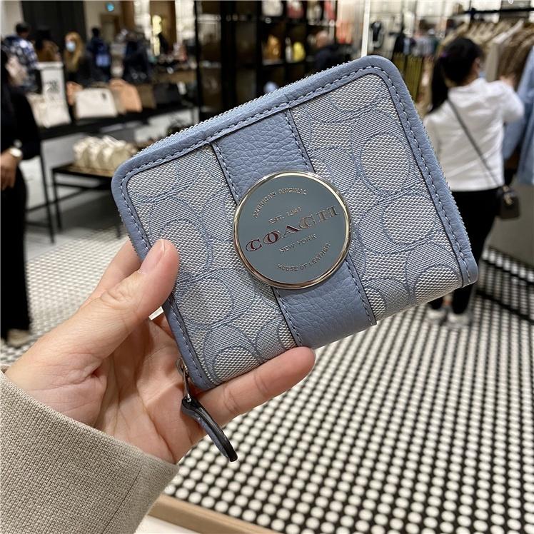 vivian美國代購✨正品 coach 女生錢包Lonnie拉鏈短錢包 錢夾 零錢包 短夾 皮夾 C8323-細節圖4