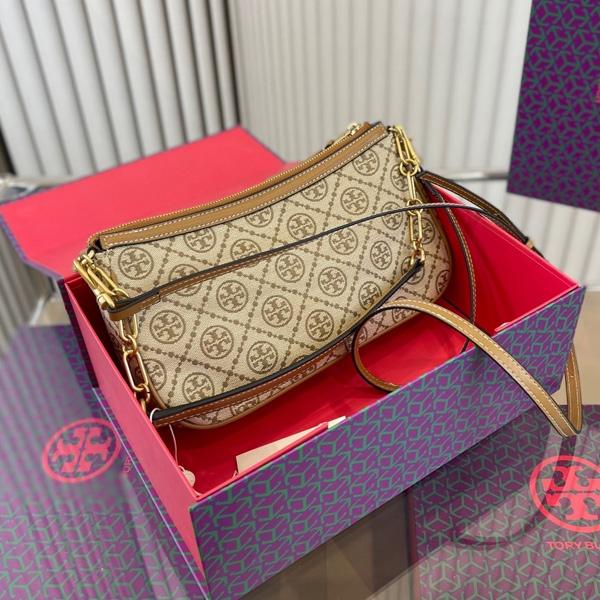 vivian美國代購✨正品 Tory Burch 女生拼接 鏈條包 TB 腋下包 手提包 麻將包 女包 側背包 單肩包-細節圖6