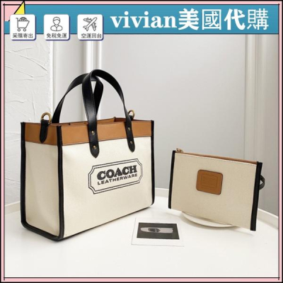 vivian美國代購✨正品 coach 手提包女 托特包 運動包 女士帆布包 女購物袋 媽咪包 大容量子母包
