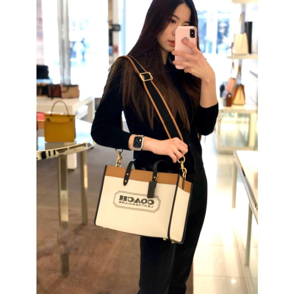 vivian美國代購✨正品 coach 手提包女 托特包 運動包 女士帆布包  女購物袋 媽咪包 大容量子母包-細節圖2