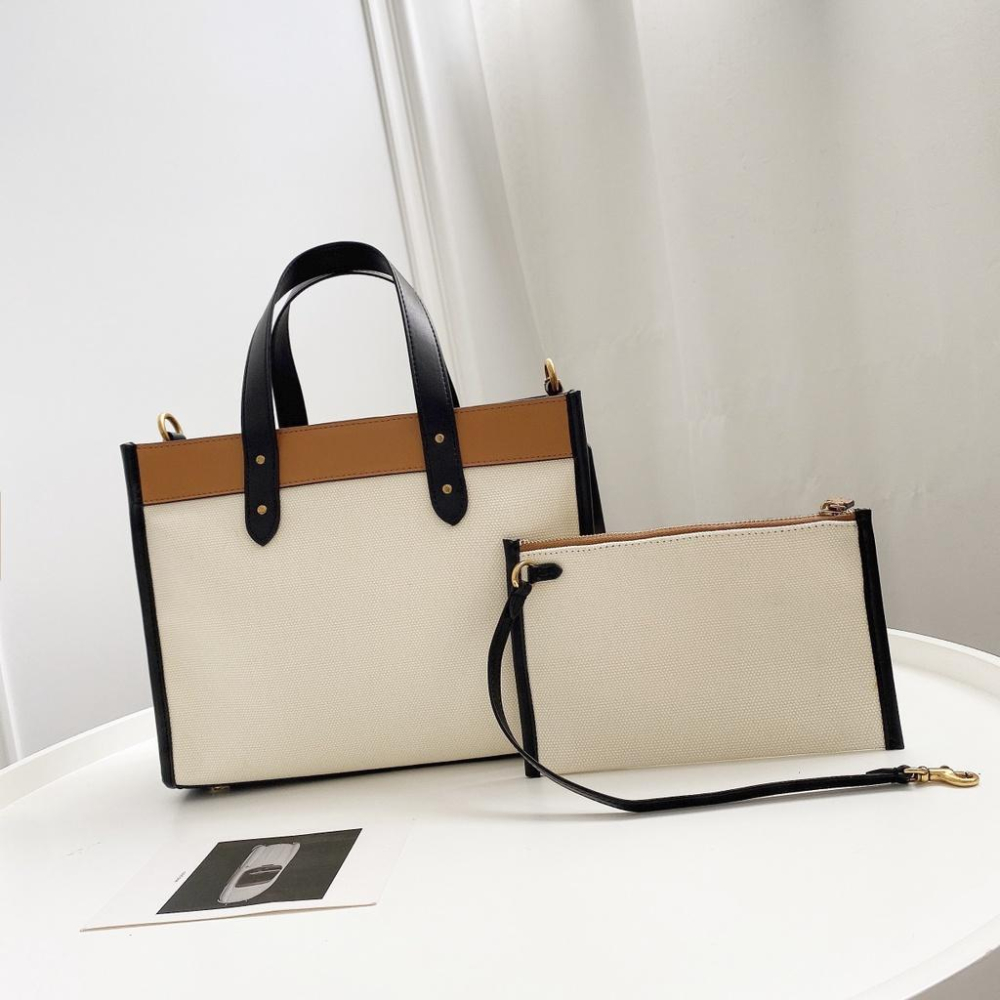 vivian美國代購✨正品 coach 手提包女 托特包 運動包 女士帆布包  女購物袋 媽咪包 大容量子母包-細節圖5