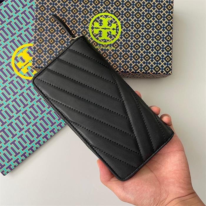 vivian美國代購✨正品 Tory Burch 女士條紋真皮長皮夾 長夾 女生錢包 TB長夾 女生皮夾 手拿包 長錢包-細節圖5