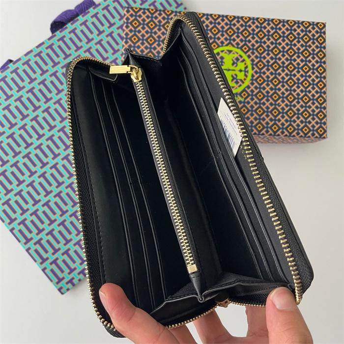 vivian美國代購✨正品 Tory Burch 女士條紋真皮長皮夾 長夾 女生錢包 TB長夾 女生皮夾 手拿包 長錢包-細節圖6