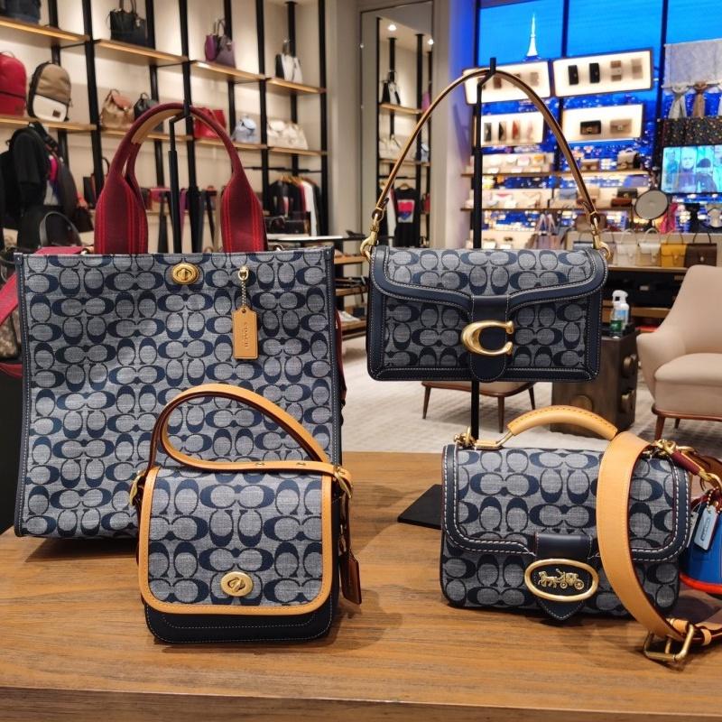 vivian美國代購✨正品coach 女生香布雷帆布款風琴包 酒神包 牛仔系 翻蓋包 單肩斜挎手提包 3693 女生包包-細節圖3