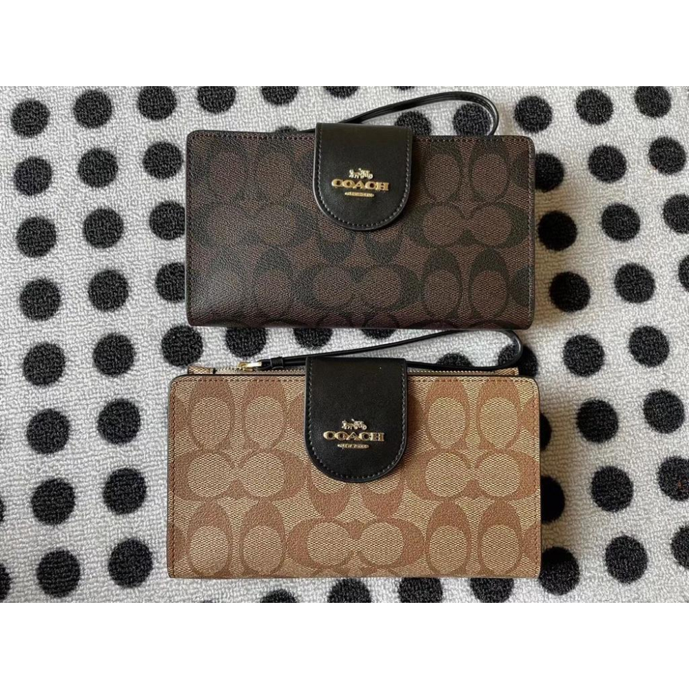 vivian美國代購✨正品  coach 中夾錢包 女生中夾 錢包 女生皮夾 按扣對折真皮長中夾 C2869/2847-細節圖4