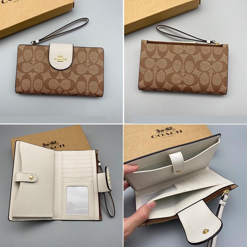 vivian美國代購✨正品  coach 中夾錢包 女生中夾 錢包 女生皮夾 按扣對折真皮長中夾 C2869/2847-細節圖5