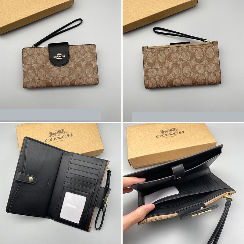 vivian美國代購✨正品  coach 中夾錢包 女生中夾 錢包 女生皮夾 按扣對折真皮長中夾 C2869/2847-細節圖6