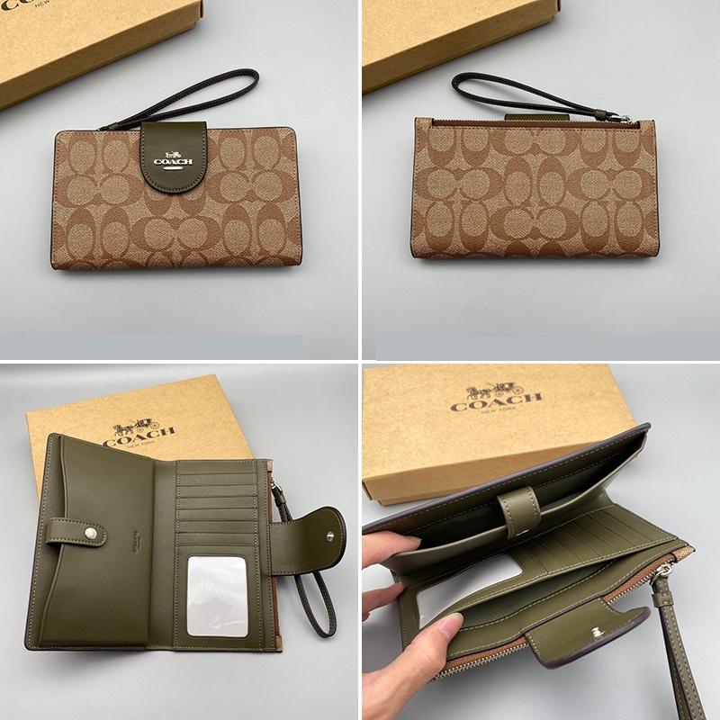 vivian美國代購✨正品  coach 中夾錢包 女生中夾 錢包 女生皮夾 按扣對折真皮長中夾 C2869/2847-細節圖7