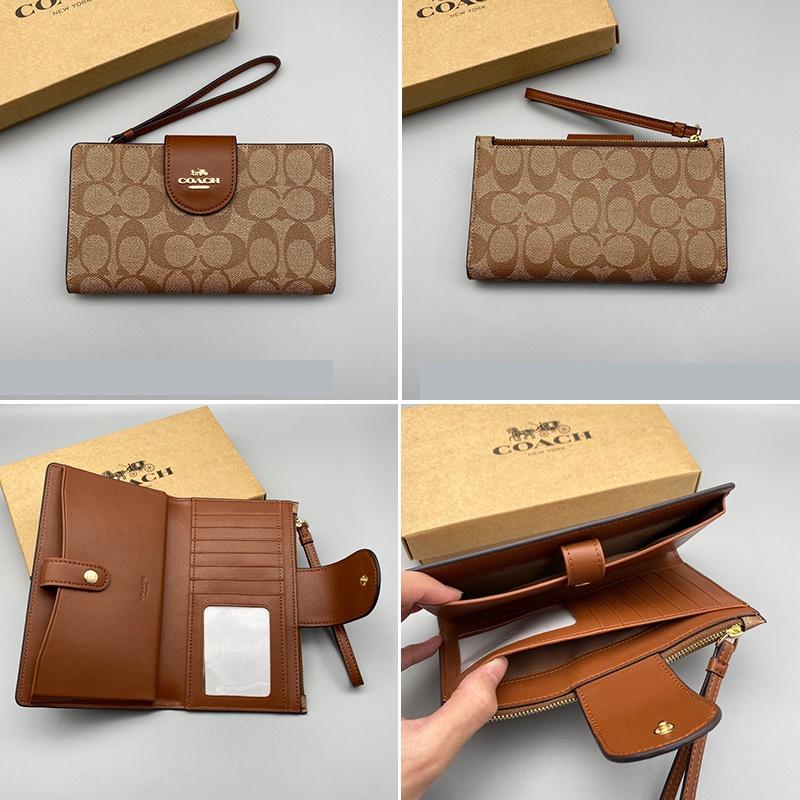 vivian美國代購✨正品  coach 中夾錢包 女生中夾 錢包 女生皮夾 按扣對折真皮長中夾 C2869/2847-細節圖8