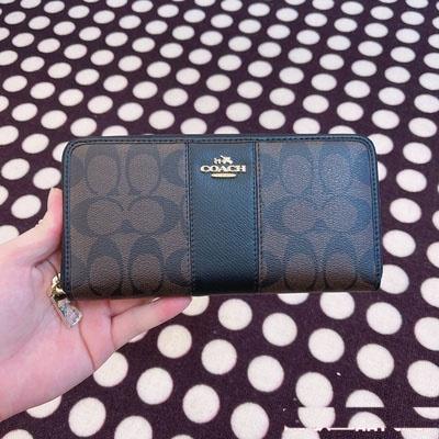 vivian美國代購✨正品 coach 女生長夾 經典款皮夾 錢包 多卡位皮夾拉鏈皮夾 錢夾 F52859 女皮包-細節圖3