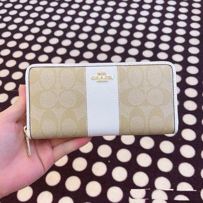 vivian美國代購✨正品 coach 女生長夾 經典款皮夾 錢包 多卡位皮夾拉鏈皮夾 錢夾 F52859 女皮包-細節圖5