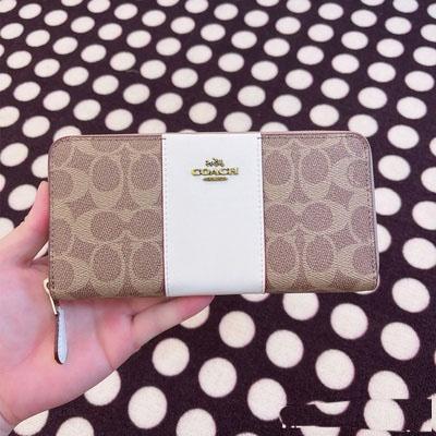 vivian美國代購✨正品 coach 女生長夾 經典款皮夾 錢包 多卡位皮夾拉鏈皮夾 錢夾 F52859 女皮包-細節圖6