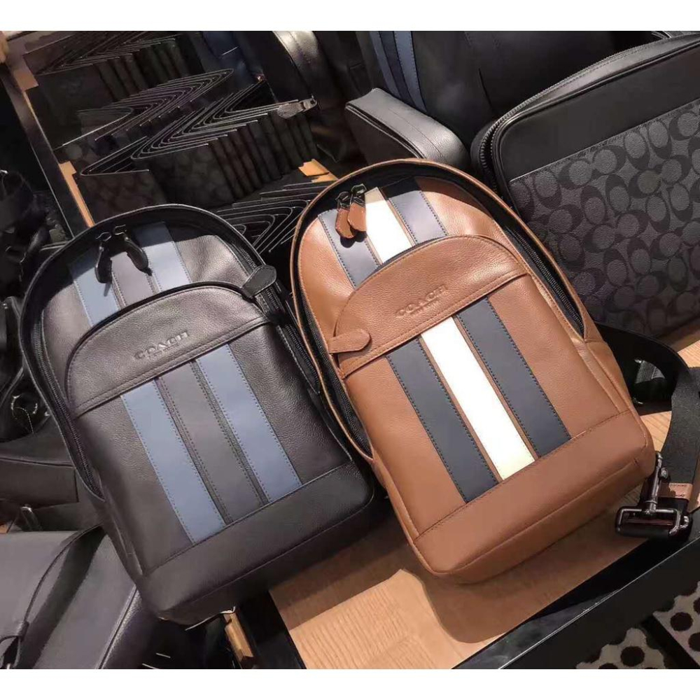 vivian美國代購✨正品 coach 新款男士時尚牛皮胸包 單肩斜挎包 休閑男包 商務休閑大容量胸包背包-細節圖2