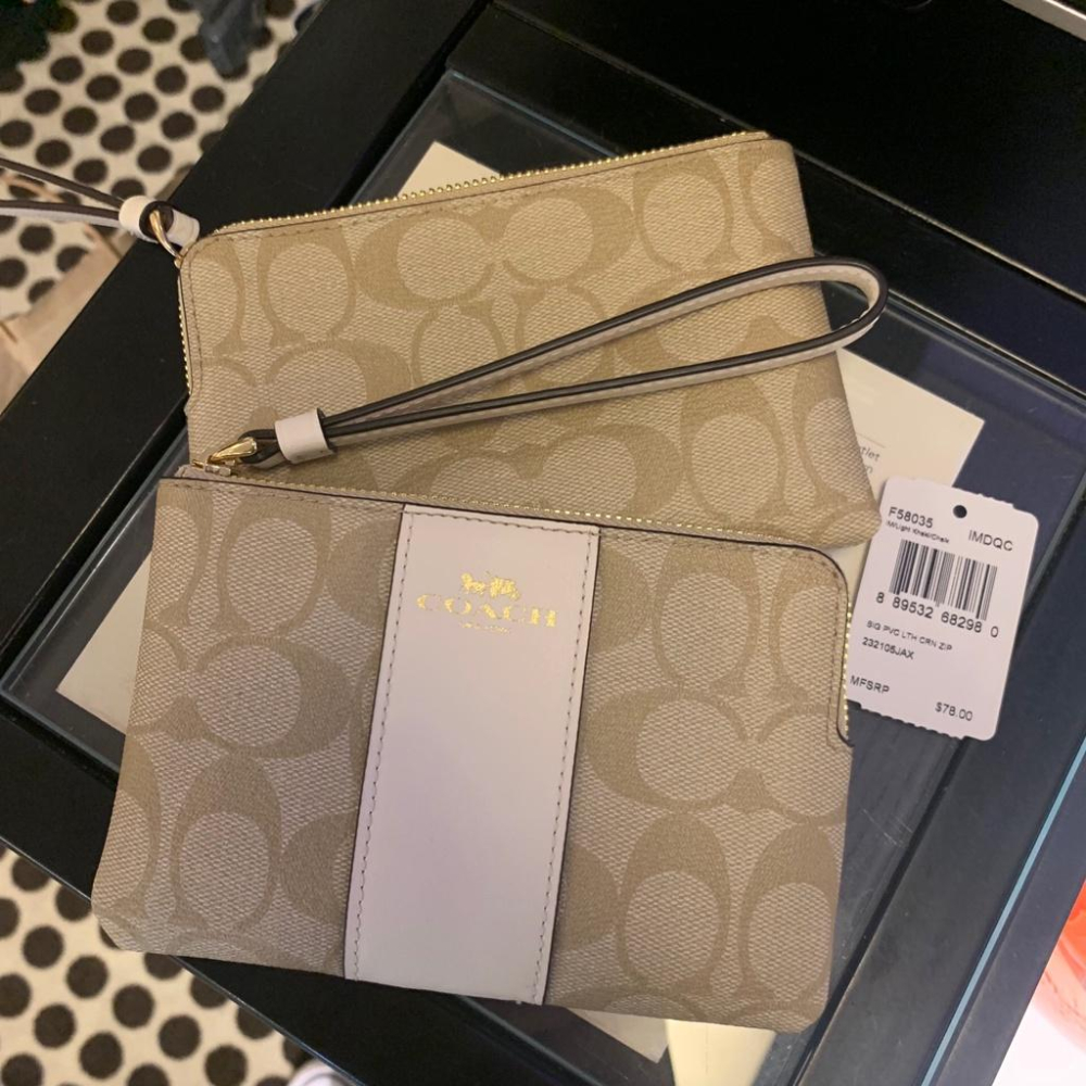 vivian美國代購✨正品 coach 女錢包 女士手腕包 零錢包 女生零錢包 拉鏈錢包鑰匙包 女夾手抓包 小錢包-細節圖4