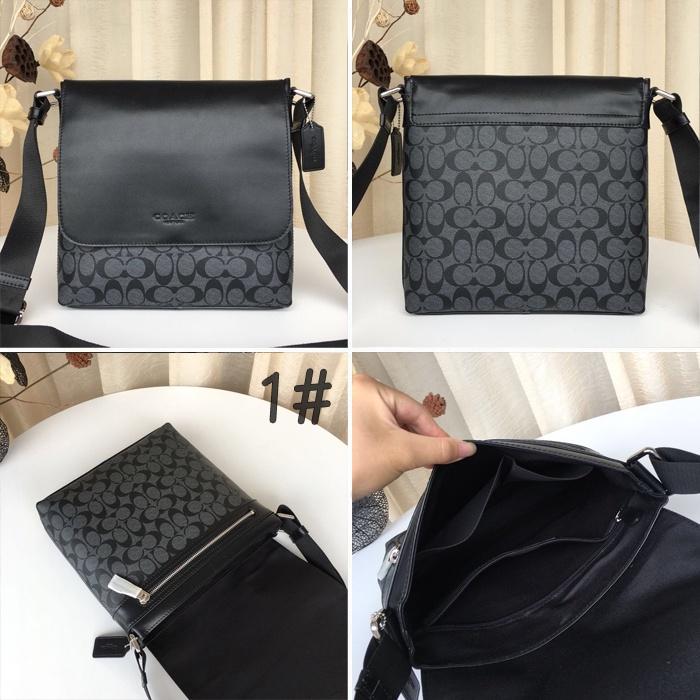 vivian美國代購✨正品 coach  男士商務真皮單肩包 側背包 斜背包 公文包 公事包 郵差包側背包 男包-細節圖2