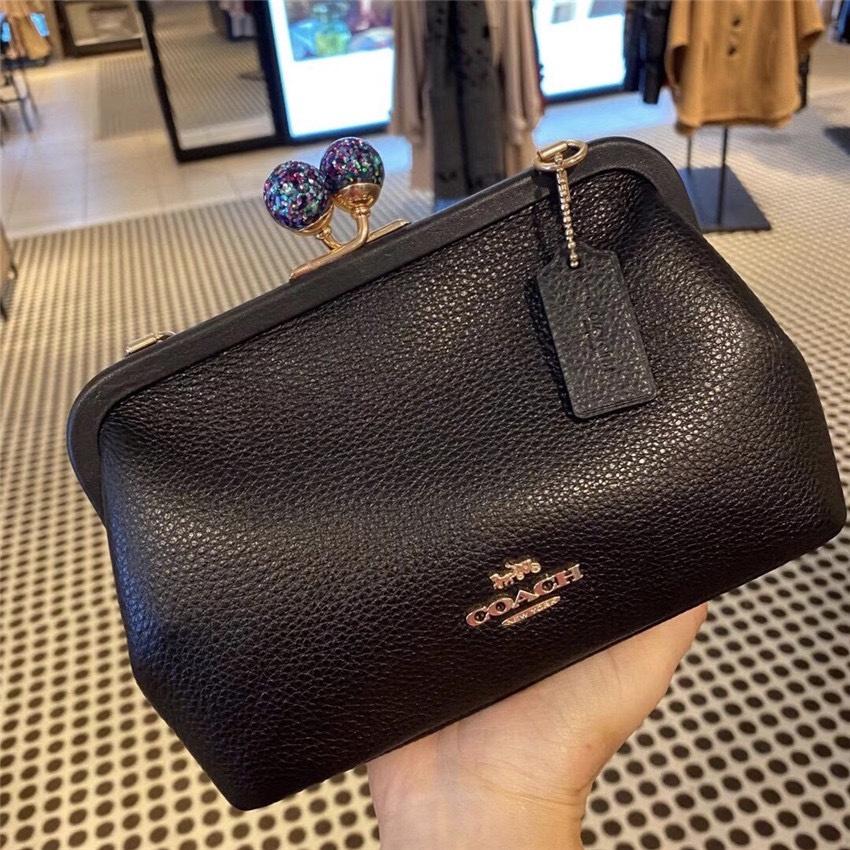 vivian美國代購✨正品 coach 女士吻鎖包 純色/印花單肩斜背包 時尚女包 1451/1452 女生包包-細節圖5