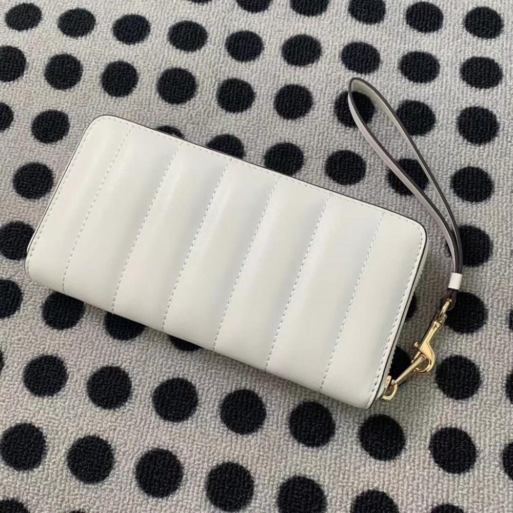 vivian美國代購✨正品 coach 女士 條紋系列女生長夾 真皮 手拿包 皮夾 錢包 C4454 女生錢包 女用長夾-細節圖4