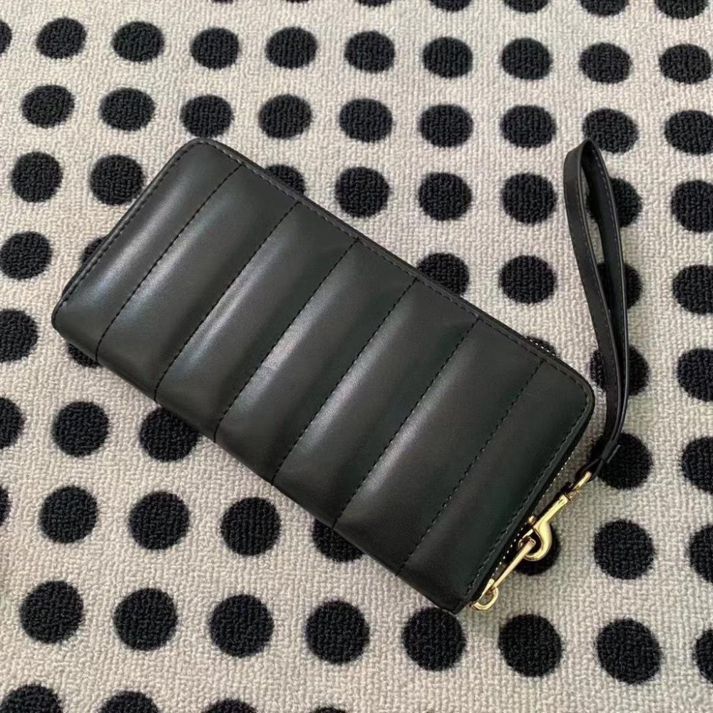 vivian美國代購✨正品 coach 女士 條紋系列女生長夾 真皮 手拿包 皮夾 錢包 C4454 女生錢包 女用長夾-細節圖5