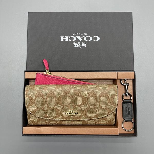 vivian美國代購✨正品 coach 男士長夾 鑰匙扣禮盒套裝 真皮長夾 長皮夾 錢包 皮夾 精美組合 男皮包-細節圖7
