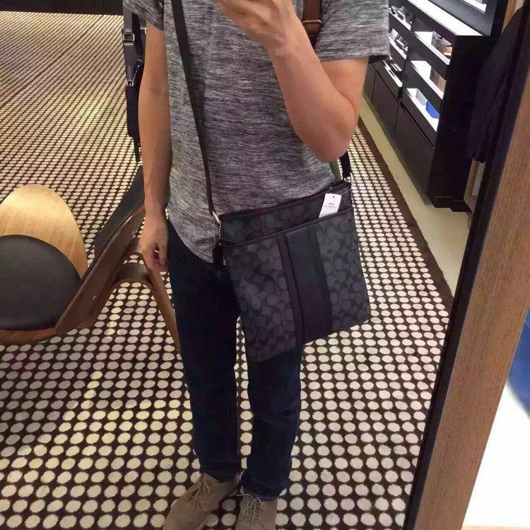 vivian美國代購✨正品 coach 男士側背包 公文包 單肩包 商務斜挎包 F68014 附購證禮品袋 男包-細節圖4