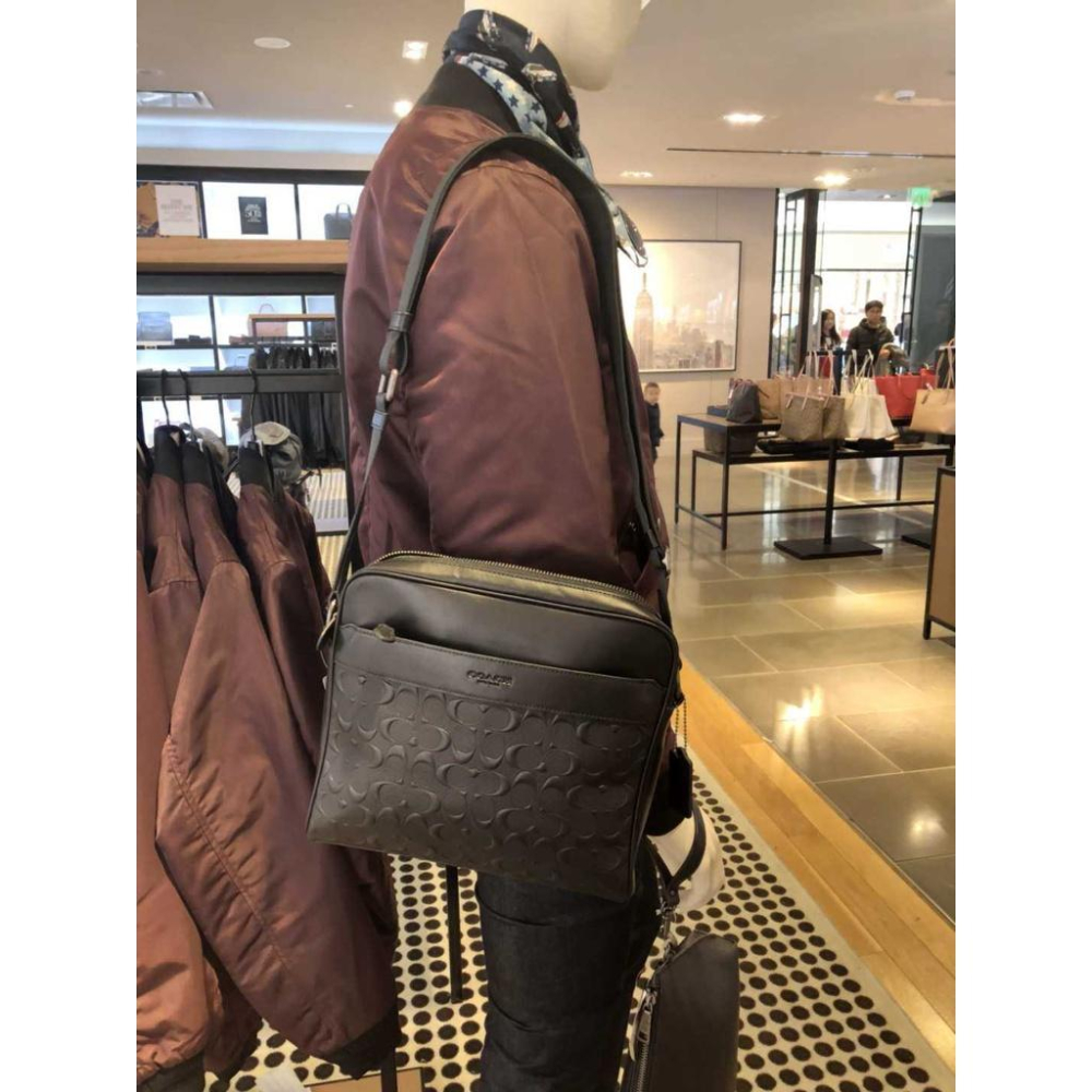 vivian美國代購✨正品 coach 男士側背包 公文包 單肩包 商務斜挎包 F68014 附購證禮品袋 男包-細節圖5