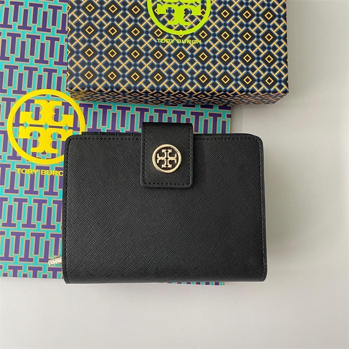 vivian美國代購✨正品 Tory Burch 女士按扣真皮錢包 TB 短夾 中夾 女生中短夾 女生短錢包  零錢包-細節圖3