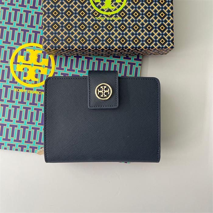 vivian美國代購✨正品 Tory Burch 女士按扣真皮錢包 TB 短夾 中夾 女生中短夾 女生短錢包  零錢包-細節圖5