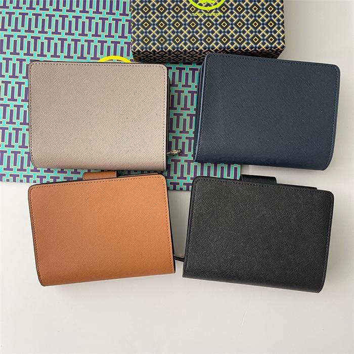 vivian美國代購✨正品 Tory Burch 女士按扣真皮錢包 TB 短夾 中夾 女生中短夾 女生短錢包  零錢包-細節圖6