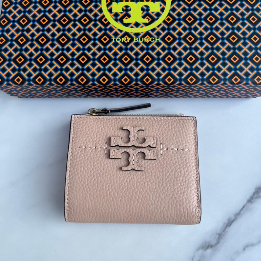 vivian美國代購✨正品 Tory Burch 新品 新款短款錢包 TB 牛皮 女生短夾 小錢包 女生皮夾 零錢包-細節圖3