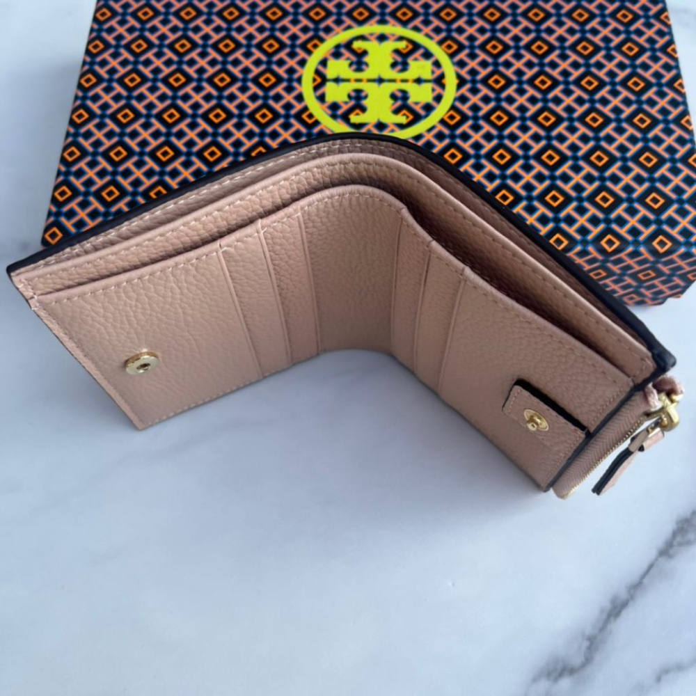 vivian美國代購✨正品 Tory Burch 新品 新款短款錢包 TB 牛皮 女生短夾 小錢包 女生皮夾 零錢包-細節圖7