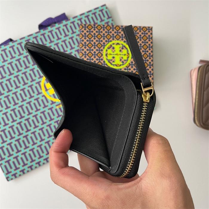 vivian美國代購✨正品 Tory Burch  女士條紋零錢包 TB 短夾 女生錢包 女生短夾 皮夾 短錢包-細節圖6