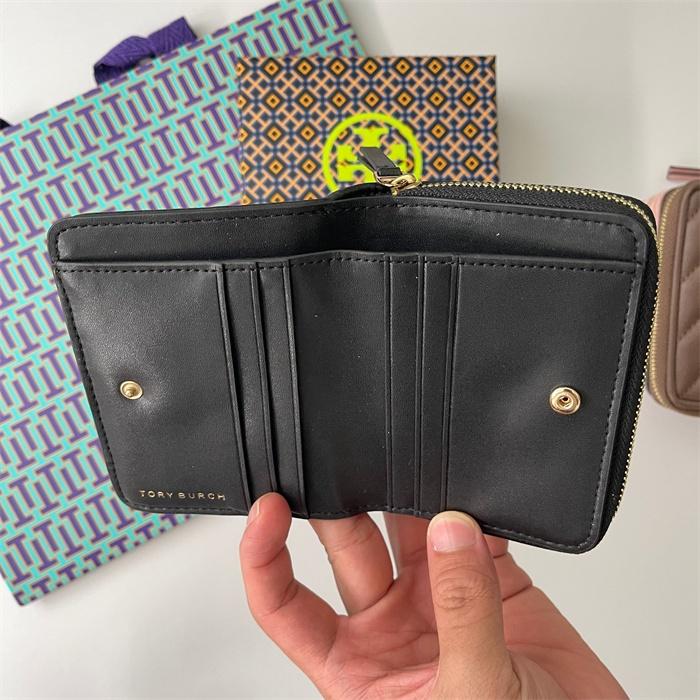 vivian美國代購✨正品 Tory Burch  女士條紋零錢包 TB 短夾 女生錢包 女生短夾 皮夾 短錢包-細節圖7