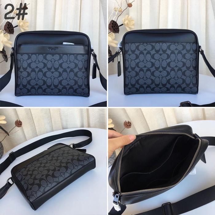 vivian美國代購✨正品 coach 新款男士PVC拼皮側背包 F28456 男包 單肩包 斜挎男包 公事包-細節圖2