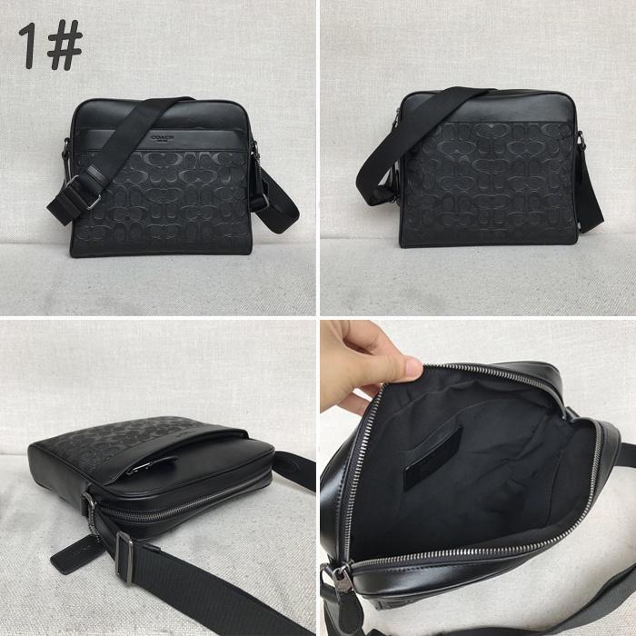 vivian美國代購✨正品 coach 新款男士PVC拼皮側背包 F28456 男包 單肩包 斜挎男包 公事包-細節圖3