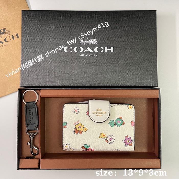 vivian美國代購✨正品 coach 中型搭扣錢包 多卡位錢夾 女款中夾短夾 禮盒套裝 C3454 女生錢包-細節圖6