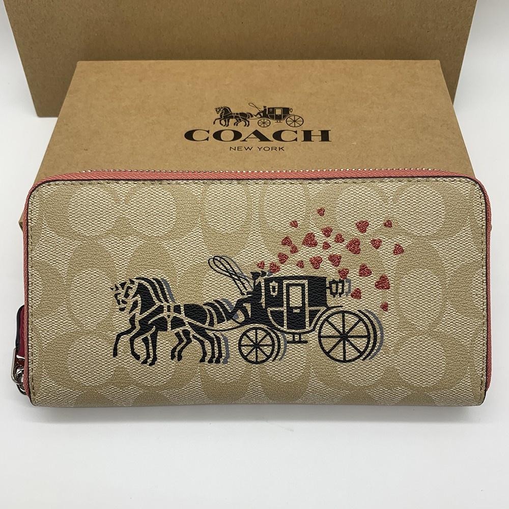 vivian美國代購✨正品 coach 女生經典長夾 真皮拉鏈錢夾 多卡位女生皮夾 手拿包 錢包 C3547 F5237-細節圖8