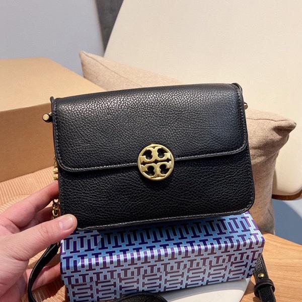vivian美國代購✨正品 Tory Burch 女士翻蓋鏈條包 TB 側背包 小方包 大logo 晚宴包 女包 單肩包-細節圖3