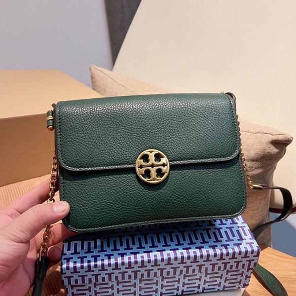 vivian美國代購✨正品 Tory Burch 女士翻蓋鏈條包 TB 側背包 小方包 大logo 晚宴包 女包 單肩包-細節圖4
