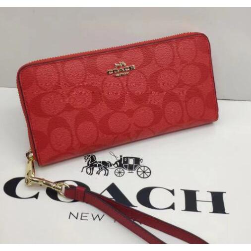 vivian美國代購✨正品 coach 女生錢包 新款拉鏈長夾 手提 手腕包 C4452 女生長夾 女用錢包-細節圖3