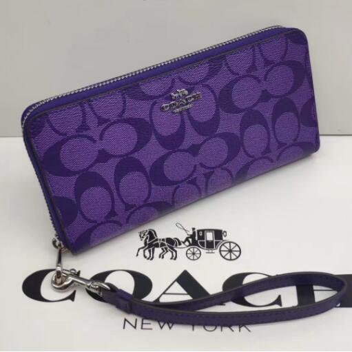 vivian美國代購✨正品 coach 女生錢包 新款拉鏈長夾 手提 手腕包 C4452 女生長夾 女用錢包-細節圖7