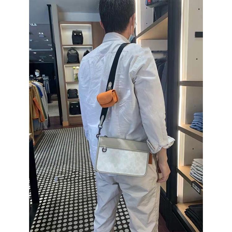 vivian美國代購✨正品 coach 斜挎包 男包 二合一老花拼色heritage 多功能側背包 8141-細節圖4